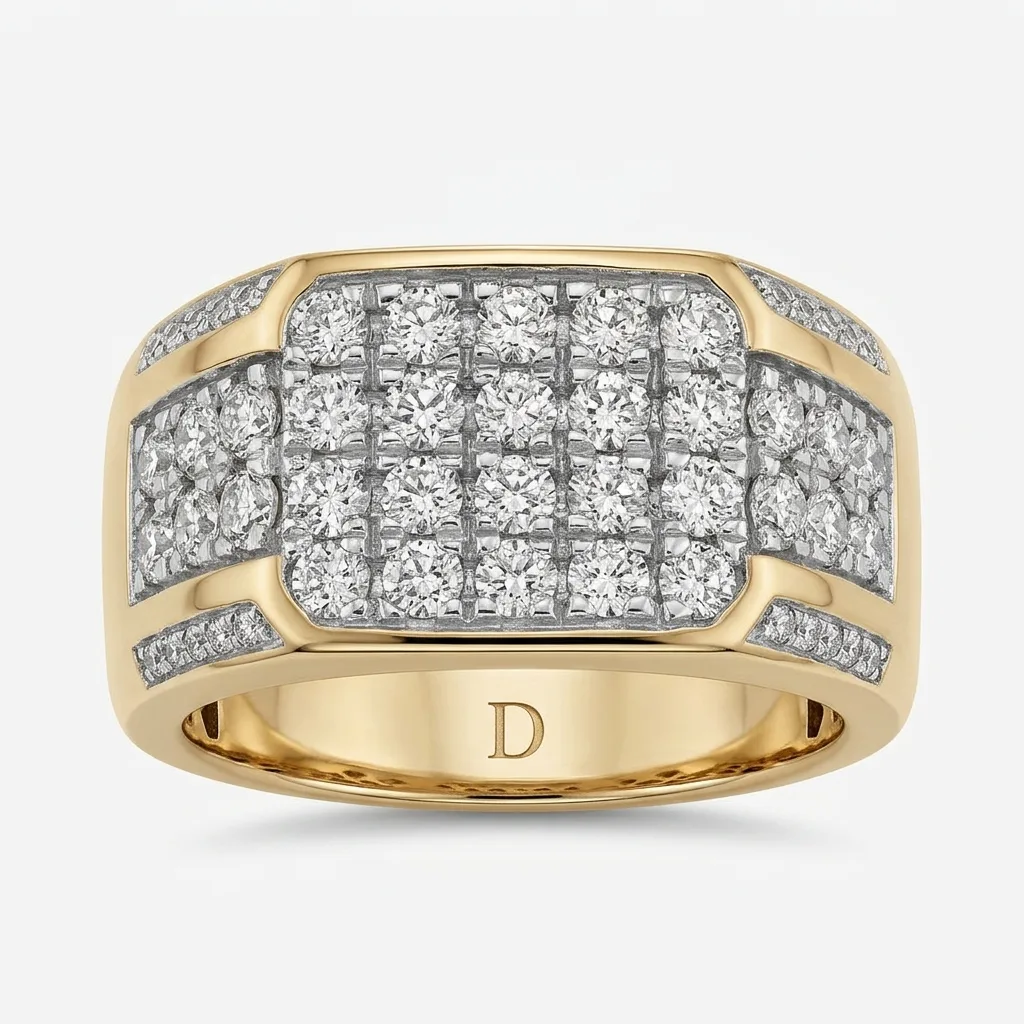Brera Men's Ring — Yellow Gold — straight-on