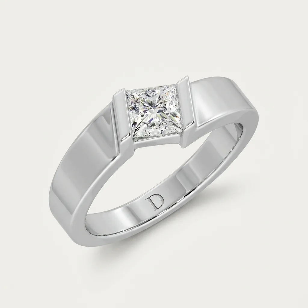 Vetra Men's Ring — White Gold — three-quarter