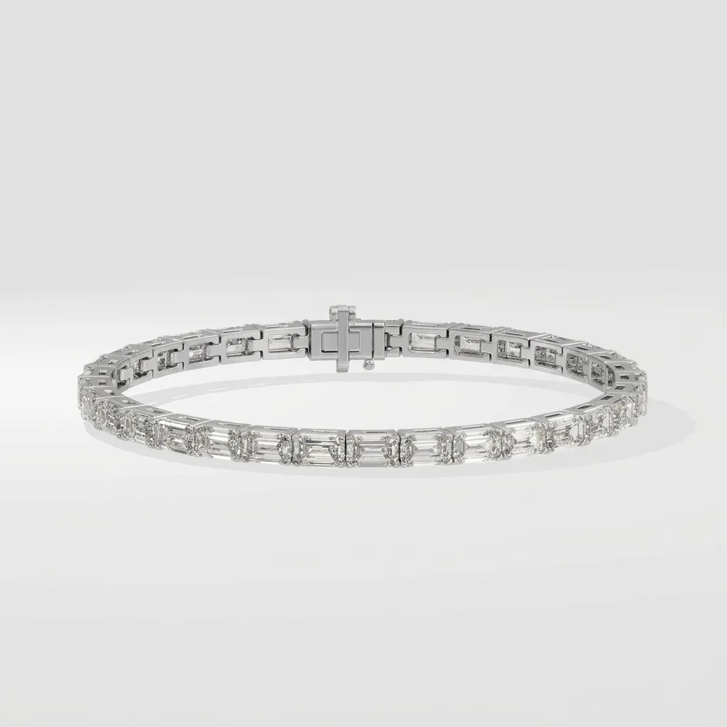 Aurelle Diamond Barcelet — White Gold — straight-on