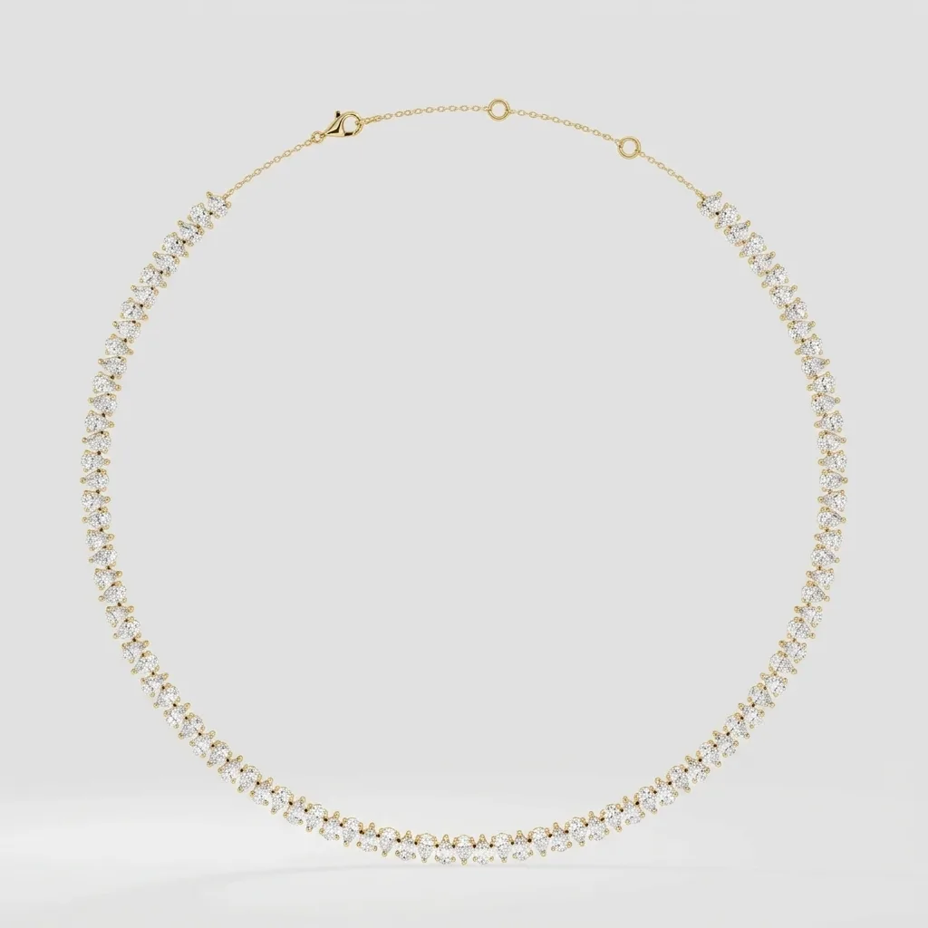 Marea Pearl Necklace — Yellow Gold — straight-on