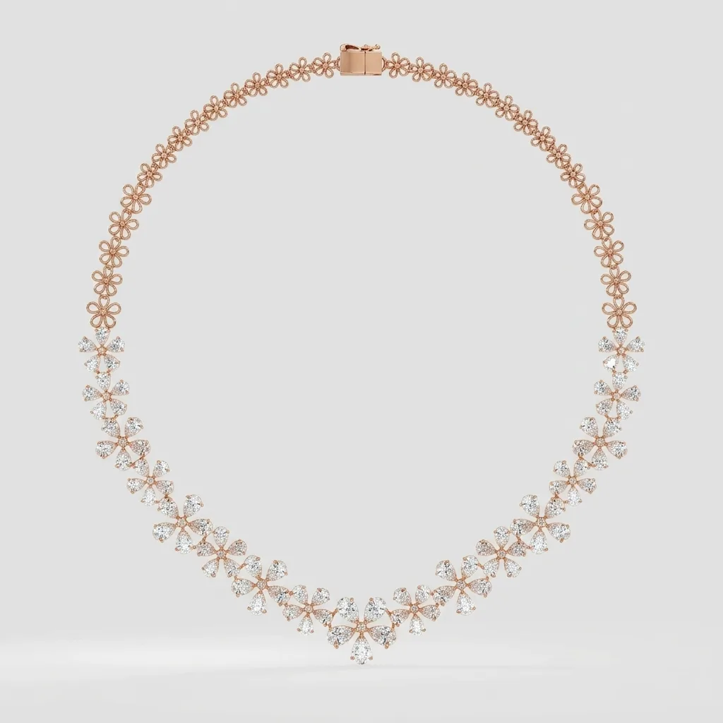 Fiorita Women's Necklace — Rose Gold — straight-on