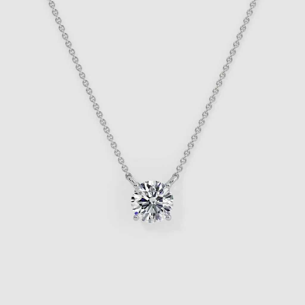 Celeste 1.5 Ct Diamond Pendant  — White Gold — top-down