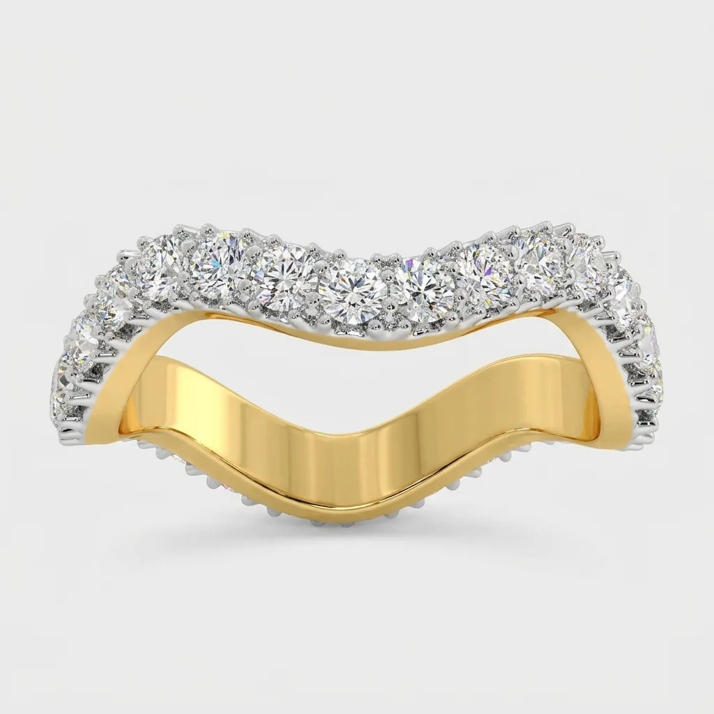 Onda Wave Promise Band — Yellow Gold — straight-on