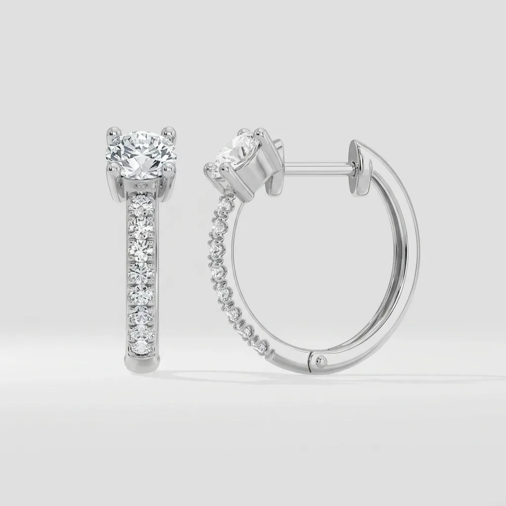 Vetta Diamond Hoop — White Gold — straight-on