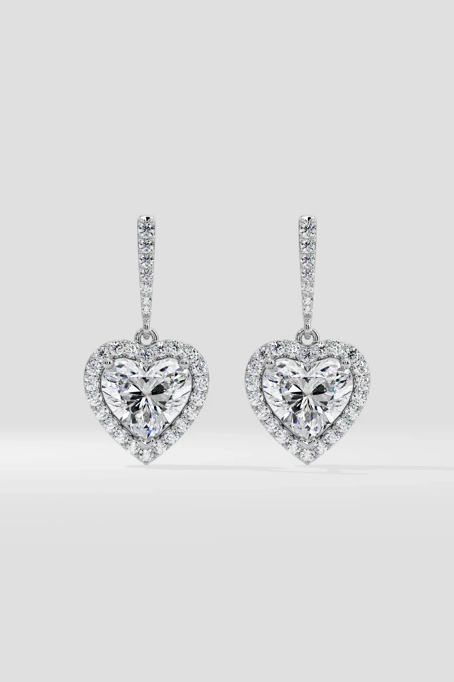 Cuore Heart Danglers — White Gold