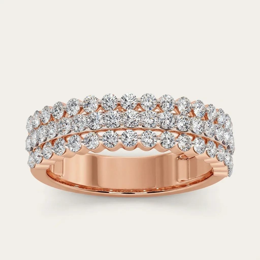 Trifora Diamond Band — Rose Gold — top-down